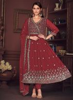 Georgette Dusty Pink Wedding Wear Embroidery Work Readymade Anarkali Suit